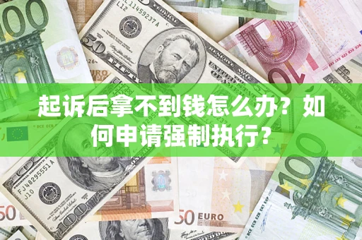 武汉起诉后拿不到钱怎么办？如何申请强制执行？