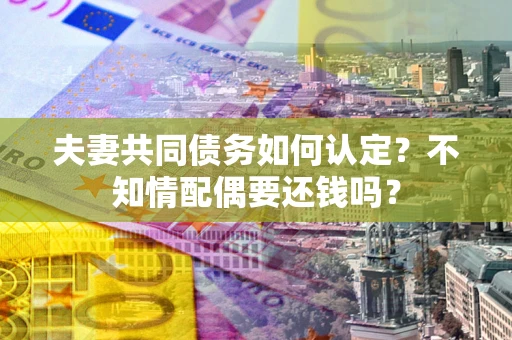 武汉夫妻共同债务如何认定？不知情配偶要还钱吗？