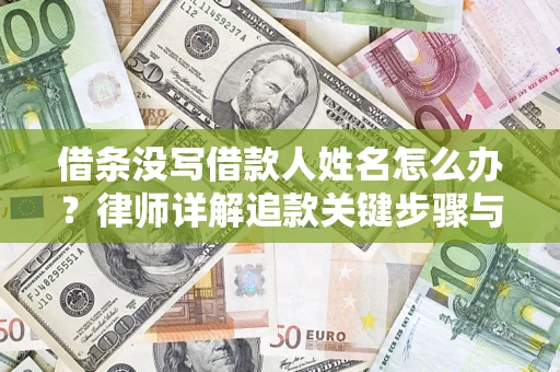 武汉借条没写借款人姓名怎么办？律师详解追款关键步骤与证据链构建
