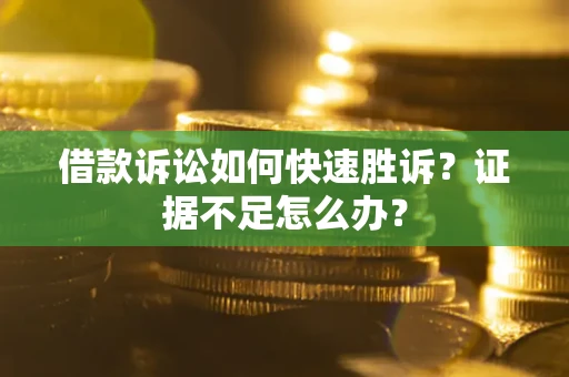 武汉借款诉讼如何快速胜诉？证据不足怎么办？